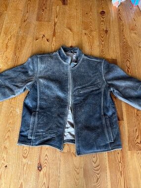 Leather jacket - brown and substantial